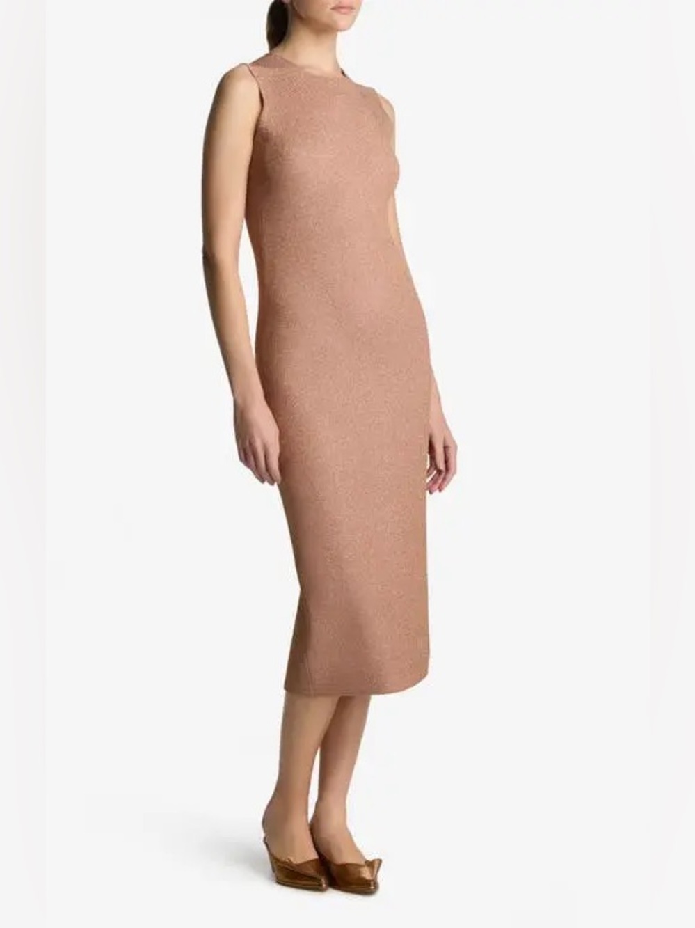 St. John New Lurex Piqué Sleeveless Midi Dress In Blossom Lurex Multi S $1,495